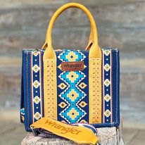 Load image into Gallery viewer, Wrangler Southwest Print Tote ~ Mustard - Henderson&#39;s Western Store