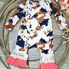 Cow Print Romper - Henderson's Western Store