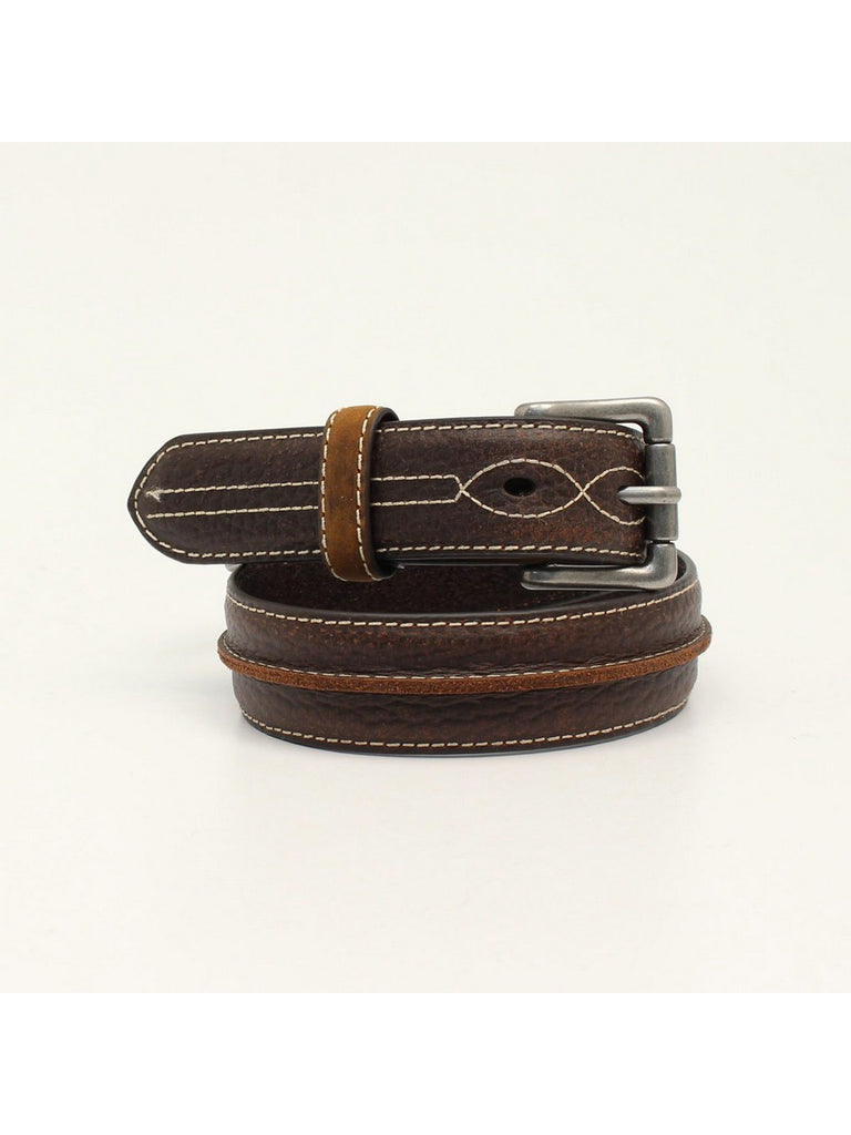 Children's Dark Brown Raised Center Leather Belt - Henderson's Western Store