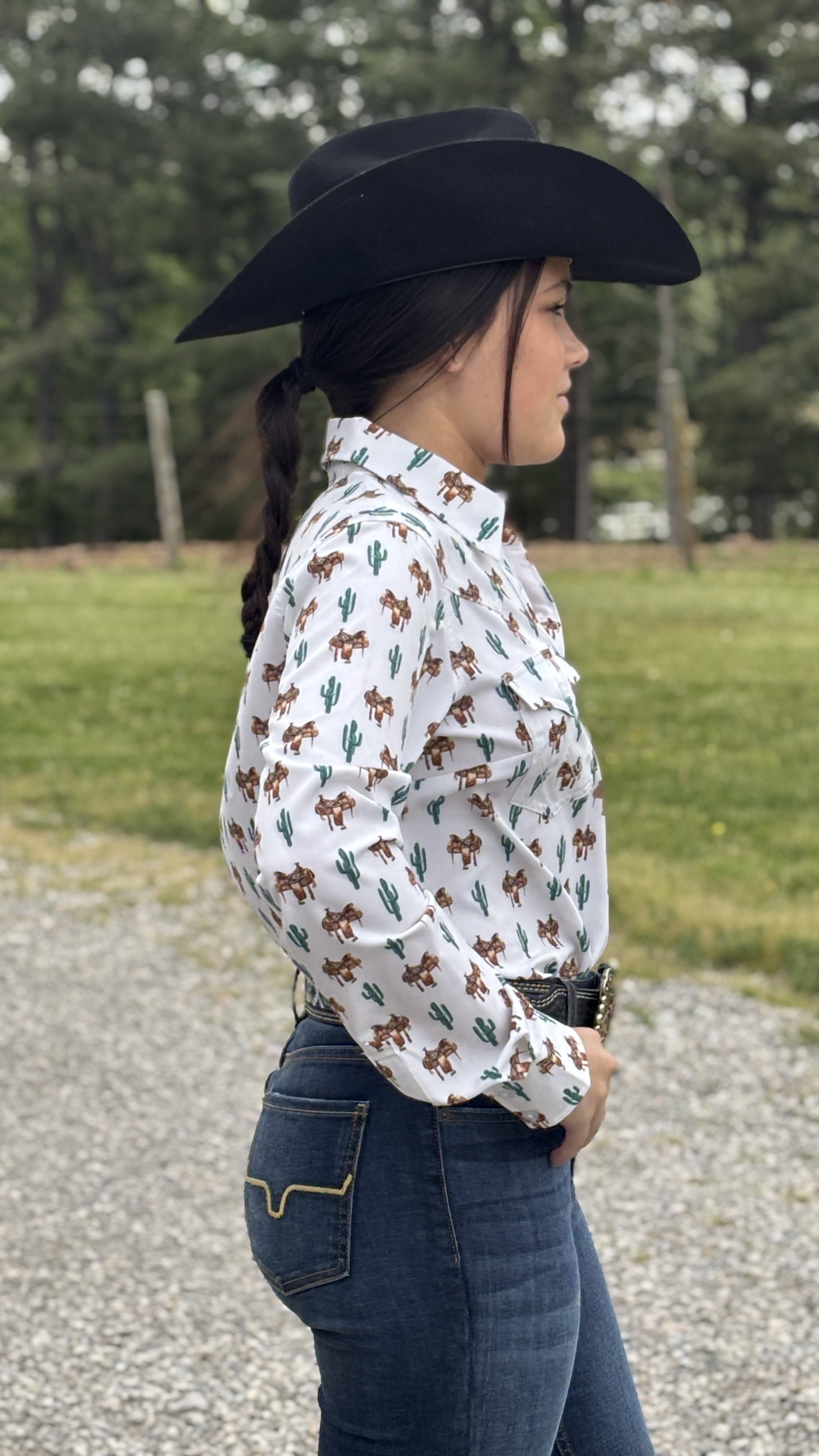 Aria Performance Shirt by Wrangler ~Cream Saddle - Henderson's Western Store