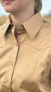 Load image into Gallery viewer, Sateen Solid Shirts ~ Tan