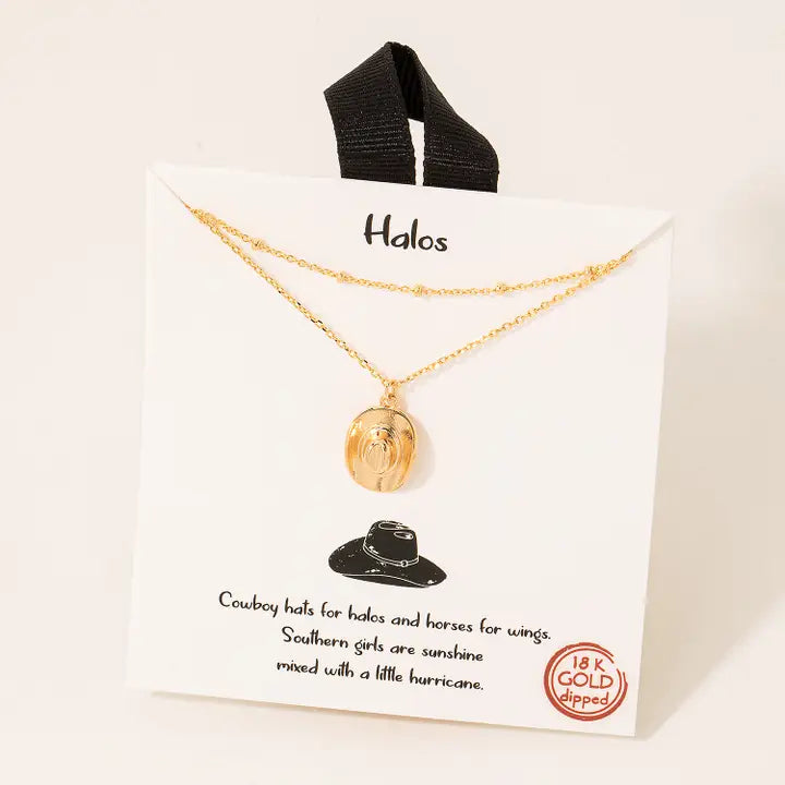 Halos Cowboy Hat Pendant Necklace - Henderson's Western Store