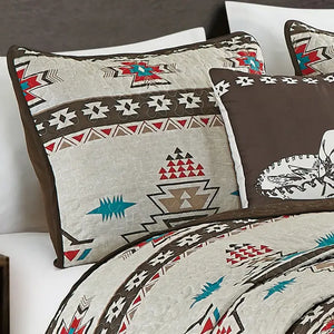 Load image into Gallery viewer, Southwestern Sedona Desert Aztec Quilt Coverlet - 5 Piece Queen - Henderson&#39;s Western Store