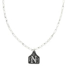 Western Initial Cattle Tag Pendant Necklace ~ N - Henderson's Western Store