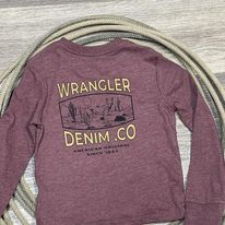 Wrangler Boys Logo Tee ~ Burgundy - Henderson's Western Store