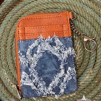 Load image into Gallery viewer, Wrangler  Mini Zip Card Case ~ Frayed Denim - Henderson&#39;s Western Store
