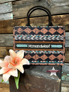 Load image into Gallery viewer, MW Bobo Print Tote/Crossbody ~ Coffee - Henderson&#39;s Western Store