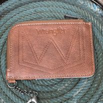 Wrangler  Mini Zip Card Case ~ Frayed Denim - Henderson's Western Store