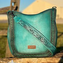 Load image into Gallery viewer, Wrangler Oversize Hobo ~ Turquoise - Henderson&#39;s Western Store