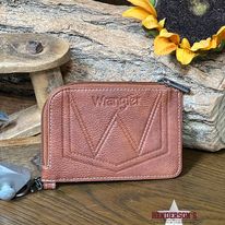 Load image into Gallery viewer, Wrangler Southwest Print Mini Zip Card Case ~ Brown - Henderson&#39;s Western Store