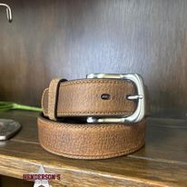 Men's Brown Pebbled Leather Belt - Henderson's Western Store