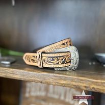 Youth Tooled Leather Belt - Henderson's Western Store