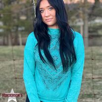 Cowgirl Legend Hoodie ~ Turquoise - Henderson's Western Store