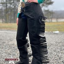 Synthetic Equitation Chaps ~ Black - Henderson's Western Store