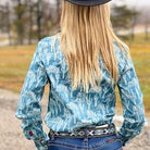 Ladies Cactus Print by Rock & Roll ~ Turquoise - Henderson's Western Store