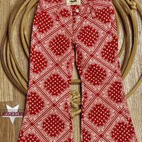 Load image into Gallery viewer, Girl&#39;s Bandana Button Flare by Rock &amp; Roll ~ Scarlet - Henderson&#39;s Western Store