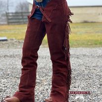 Suede Equitation Chaps ~ Mahogany - Henderson's Western Store