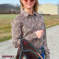 Load image into Gallery viewer, Ladies Rough Stock ~ Brown Paisley - Henderson&#39;s Western Store