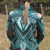 Load image into Gallery viewer, All Day  Show Jacket ~ Teal &amp; White - Henderson&#39;s Western Store