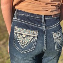 Load image into Gallery viewer, Aztec Embroidered Jean by Rock &amp; Roll - Henderson&#39;s Western Store