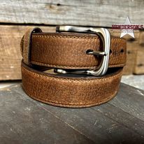 Men's Brown Pebbled Leather Belt - Henderson's Western Store