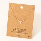 Dainty Bull Head Pendant Necklace - Henderson's Western Store