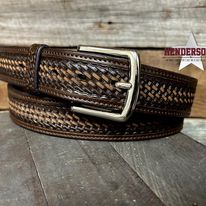 Men's Basket Weave Leather Belt - Henderson's Western Store