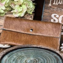 Cowhide & Turquoise Clutch - Henderson's Western Store