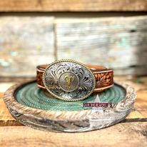 Load image into Gallery viewer, Oval Initial Belt Buckle ~ T - Henderson&#39;s Western Store