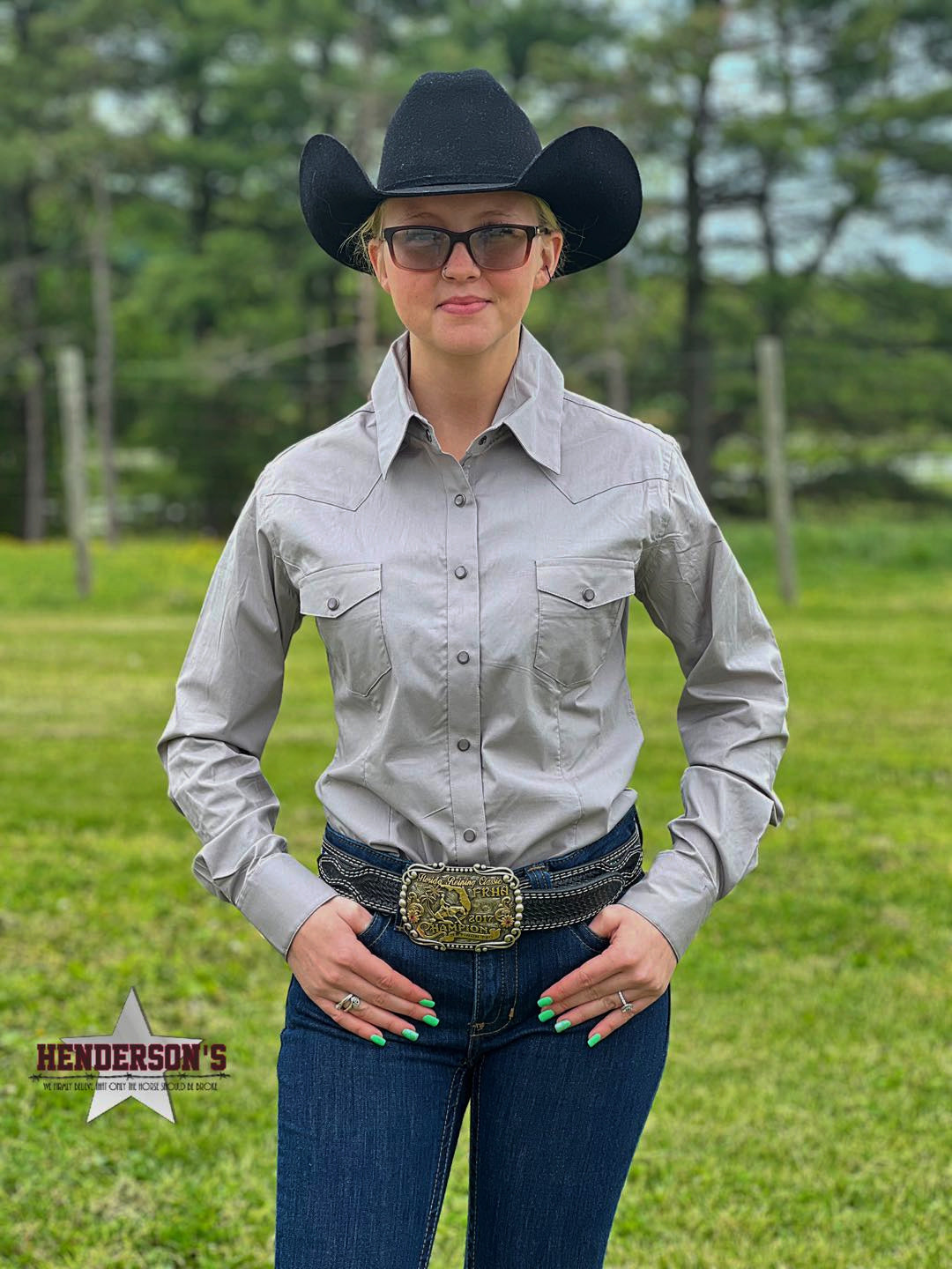 Ladies Panhandle Solid ~ Grey - Henderson's Western Store