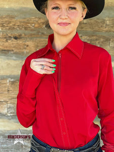 Load image into Gallery viewer, RHC Buckstitch W/Mesh Yoke Show Shirt ~ Red