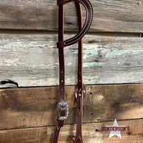 Leather One Ear Headstall W/Wyatt Hardware - Henderson's Western Store