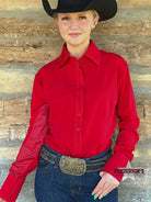 RHC Buckstitch W/Mesh Yoke Show Shirt ~ Red - Henderson's Western Store