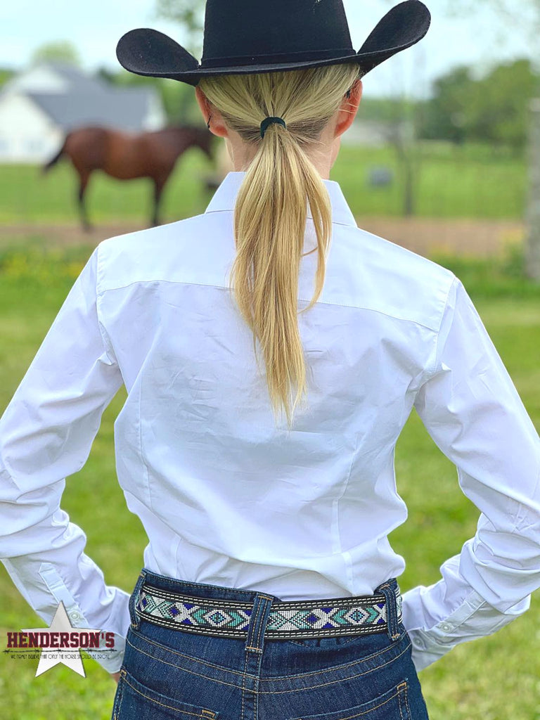 Kirby Stretch Shirt by Ariat ~ White ~ Only X-Small, Large, X-Large, 1X, 2XL, 3XL