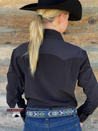 RHC Buckstitch W/Mesh Yoke Show Shirt ~ Black - Henderson's Western Store