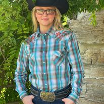 Ladies Rough Stock ~ Brown & Turquoise - Henderson's Western Store