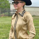 RHC Taffeta Bling Concealed Zipper Show Shirt - Gold - Henderson's Western Store