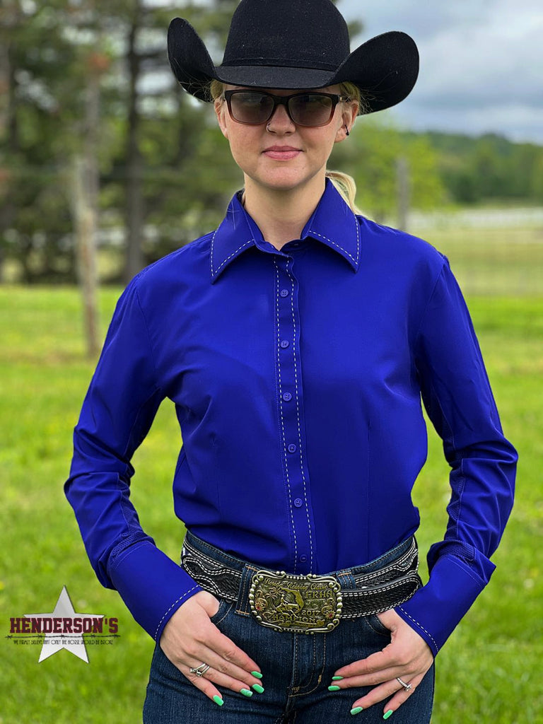 RHC Buckstitch W/Mesh Yoke Show Shirt ~ Purple