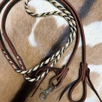 Braided Leather & Wax Roper Reins - Henderson's Western Store