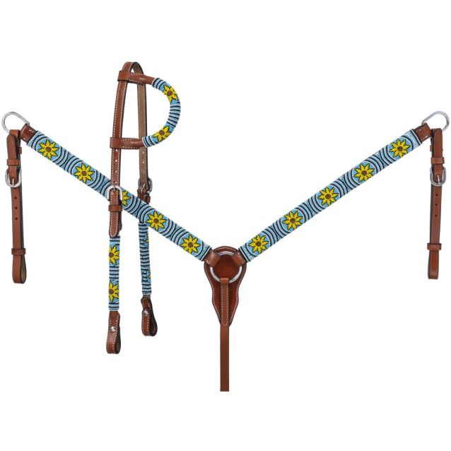 Beaded Sunflower Headstall Set - Henderson's Western Store