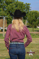 Ladies Aztec Rough Stock ~ Maroon - Henderson's Western Store