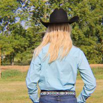 Load image into Gallery viewer, Turquoise Stripe Rough Stock Shirt