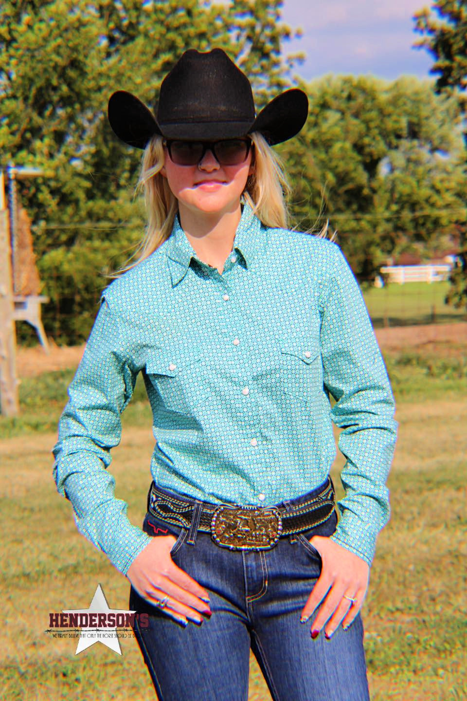 Ladies Rough Stock ~ Turquoise - Henderson's Western Store