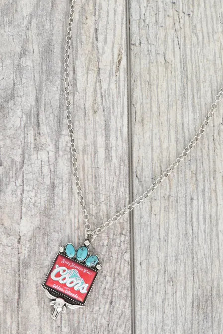 Western Longhorn Coors Pendant Necklace - Henderson's Western Store