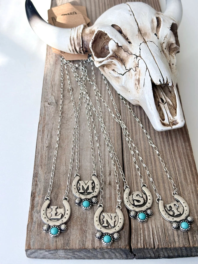 Western Initial Horseshoe Necklace - Henderson's Western Store