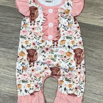 Western Cow Print Romper - Henderson's Western Store