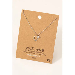 Load image into Gallery viewer, Dainty Dipped Horse Shoe W/Charm Necklace - Henderson&#39;s Western Store