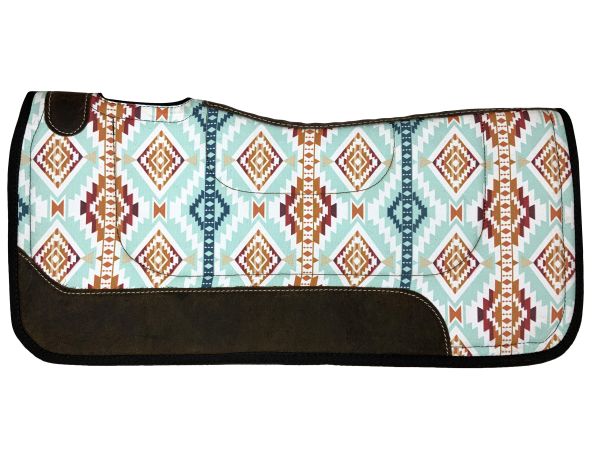 Nylon Printed Top Contoured Felt Bottom Saddle Pad ~ Aztec - Henderson's Western Store