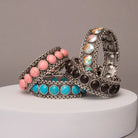 Western Bezel Set Cabochon Stretch Bracelet - Henderson's Western Store