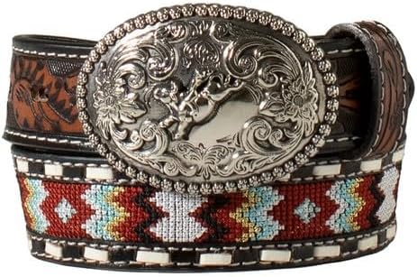 Leather Belt W/Bull Rider Buckle - Henderson's Western Store